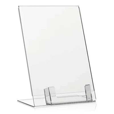 Imagen de VITAdisplays Expositor de Publicidad con Compartimento para Tarjetas Visita, plexiglás, Transparente, DIN A5 + Visi Fach