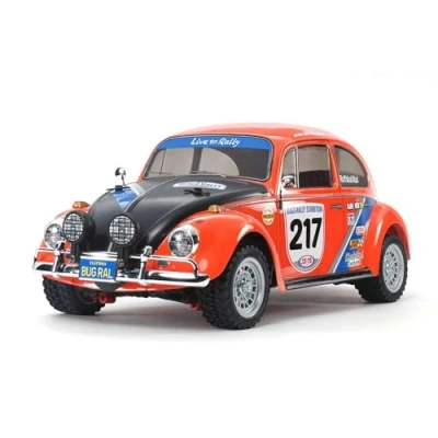Imagen de Tamiya Volkswagen 58650 1:10 RC VW Beetle Rally MF 01X, Coche/vehículo teledirigido, modelismo, Kit, Hobby, Montaje, sin Pintar, Color Clear (58650)