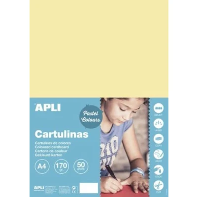 Imagen de APLI 16498 Cartulina vainilla A4 170 g 50 hojas