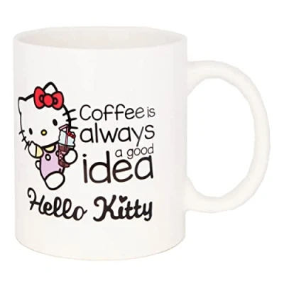 Imagen de Hello Kitty taza de café con diseño Coffee is always a good idea, café, regalo, declaración 320 ml