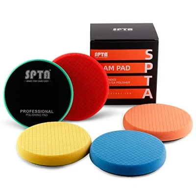 Imagen de Esponja Pulir Para Coche, SPTA 5Pc 80mm Kit de Pulida Almohadillas, Esponjas Pulido Automóvil, Máquina Pulidora Pulido, Conjunto Buffer
