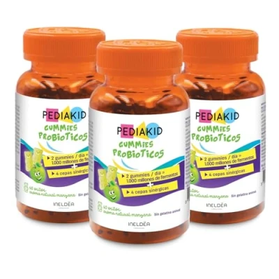 Imagen de PEDIAKID Gummies Probioticos Fórmula Natural con Delicioso Aroma de Manzana Ayuda a Enriquecer la Flora Intestinal Refuerza las Defensas del Organismo Lote 3