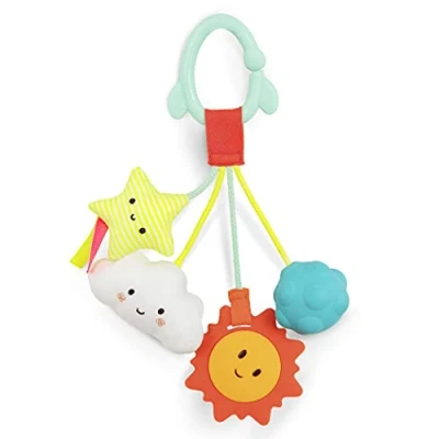 Imagen de B. baby Juguetes para bebés Sonaja Sensorial Juguete colgante el coche, carriolla, cuna, o gimnasio Suave y apretable Actividad divertida bebés, Dreamy Rattle