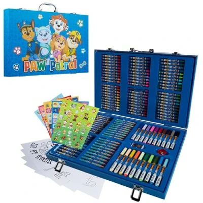 Imagen de Paw Patrol Maletin Pintura para Niños Rotuladores, Lápices de Colores, Crayones Más 130 Piezas Estuche Suministros Arte