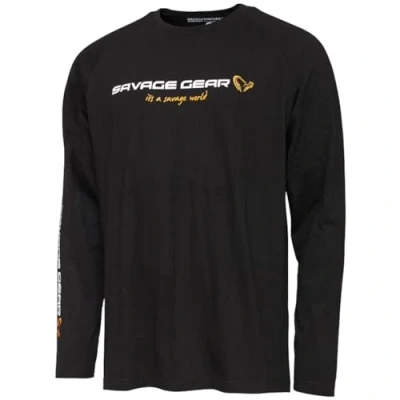 Imagen de Savage Gear Signature Logo Long Sleeve T Shirt Black Caviar L Viskleding