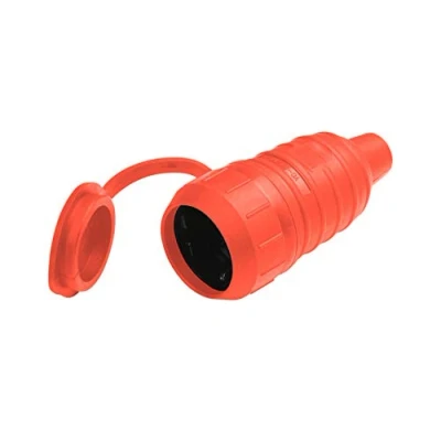 Imagen de Meister 7422570 Enchufe de protección Contacto, Goma, Rojo, con Tapa/Inserto ISO, IP44