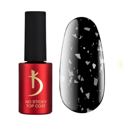 Imagen de Kodi Professional Top Coat Semipermanente No Wipe Gel UV Negra Gris Copos 7ml Esmalte Capa Superior en para Uñas Black Grey Crush
