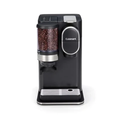 Imagen de Cuisinart Cafetera One Cup Grind And Brew Café en grano taza, monodosis Molinillo cónico Ajuste la intensidad del café, 3 tamaños de taza a elegir Cápsula filtro reutilizable Negra