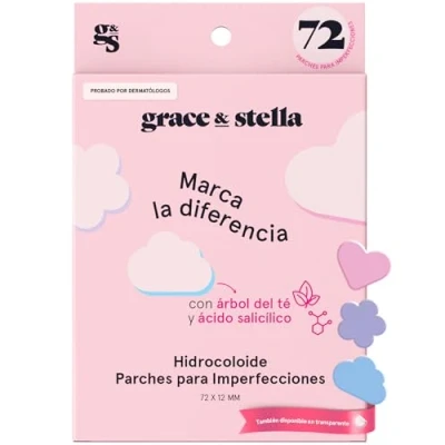 Imagen de grace &amp; stella Parches Granos Cara Hidrocoloides Seca Invisibles No Testados en Animales [72 Unidades, Multiformas]