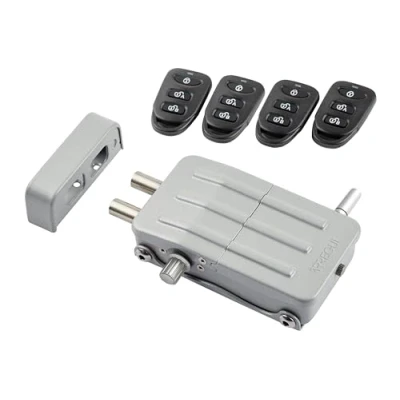 Imagen de ARREGUI CI10P Cerradura de Seguridad Invisible para Puerta con 4 mandos a distancia Antirrobo Anti Okupas Electrónica Inalámbrica Cerrojo Interior plata