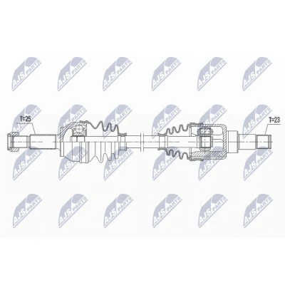 Imagen de NTY NPW FR 119 Árbol de transmisión Eje delantero, izquierda 626 Caja cambios manual, 5 marchas