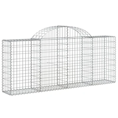 Imagen de vidaXL Cesta de gaviones Forma Arco Hierro galvanizado 200x30x80/100cm