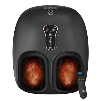 Imagen de COMFIER Masajeador de Pies con Control Remoto, Shiatsu Calor, Compresión, Vibración, Fascitis Plantar, Regalo para hombre/mujer