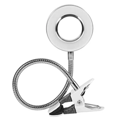Imagen de Lámpara de escritorio LED, lámparas mesa USB multipropósito con clip, belleza para maquillaje tatuaje lectura dormitorio oficina/universidad, luz blanca y cálida aj