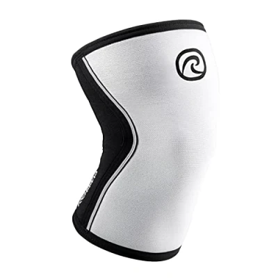 Imagen de Rehband rodillera vendaje fuerza sport, para Cross Fit &amp; entrenamiento pesado fabricada en neopreno de 5 mm, muchos colores y tallas, Color:Blanco, Talla:S