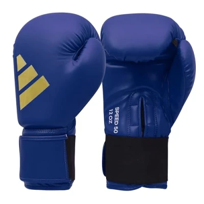 Imagen de adidas Guantes de Boxeo Speed 50 para Adultos, 14 oz, cómodos y duraderos, Color Azul