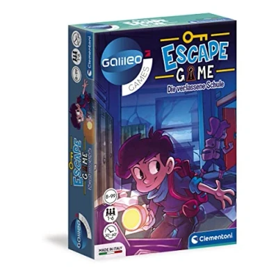 Imagen de Clementoni 59228 Escape Game El Colegio abandonado, Juego de Mesa para romperse la Cabeza y descifrar Enigmas, Incluye Cartas acertijos Accesorios, Familiar a Partir 8 años