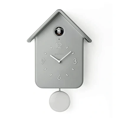 Imagen de Guzzini Home, Reloj de Cuco QQ con Péndulo Gris Claro, 24,8 x 12 h39 cm 16860208
