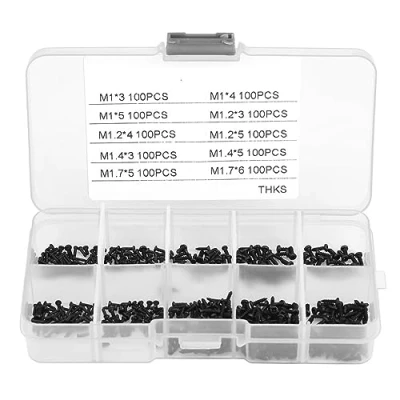 Imagen de KSTE 1000pcs pequeños Tornillos de cruceta autorroscante Kit Surtido M1 M1.2 M1.4 M1.7