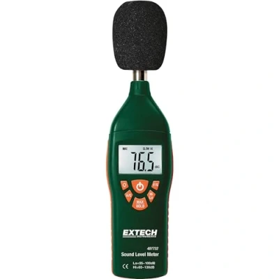 Imagen de Extech 407732 Medidor digital del nivel de sonido, tipo 2, 35 a 130 decibeles