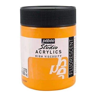 Imagen de Pébéo Acrílico Fine Studio Pintura Acrílica, 500 ml, Naranja (Naranja Fluorescente)
