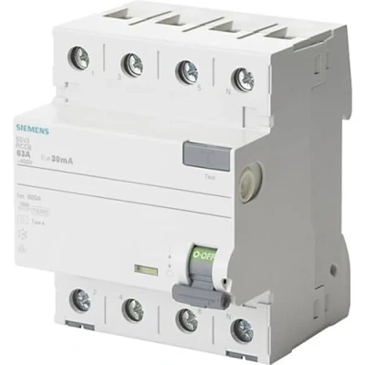 Imagen de Siemens 5SV33446 Interruptor Diferencial 4P Clase A R 30mA 40A 400V