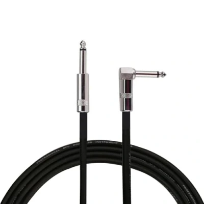 Imagen de Rayzm cable para bajo de guitarra, instrumento mono TS macho ángulo recto a silencioso 6,35 mm (5 metros)