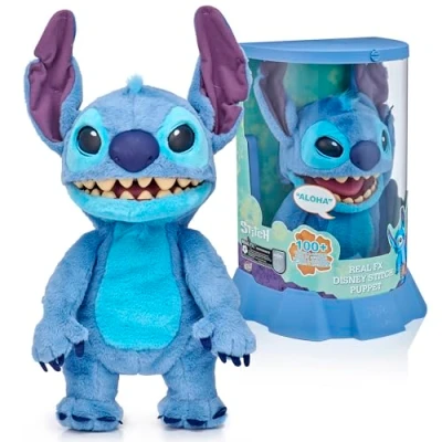Imagen de WOW! Stuff: RealFX Disney Stitch Peluche de Lilo &amp; animatrónico 18 pulgadas, más 100 combinaciones acción y sonido, apariencia, sonidos realistas. animal