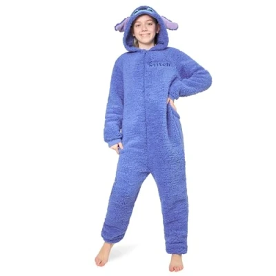 Imagen de Disney Pijama Entero Niña Stitch Niña, Onesie Cierre Cremallera Completo, Edad 7 15 Años, Regalo Navidad (Azul Stitch, 13 14 años)