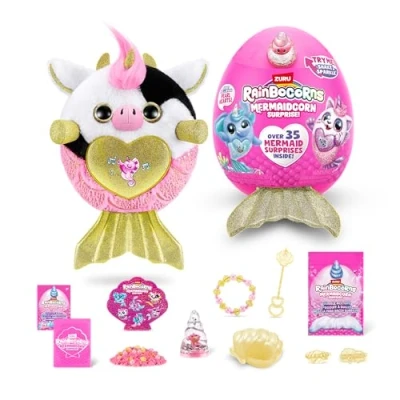 Imagen de Rainbocorns Mermaidcorn Series 7 Sea The Cow Peluche Coleccionable Sorpresas de Sirena, Animales abrazados, calcomanías (Vaca)