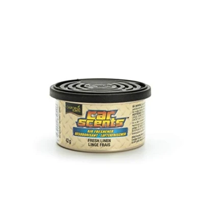 Imagen de Pack de 12 California Car Scents Ambientador Coche con Fragancia, Olor y Esencias a Fresh Linen, Lino Fresco (Formato en Lata 42 Gramos)
