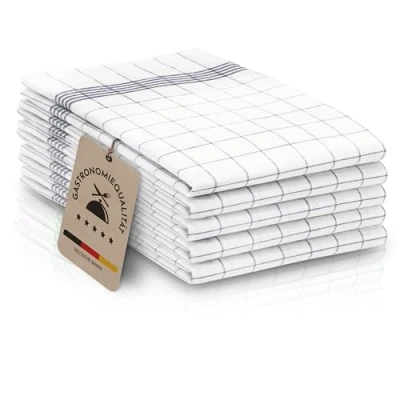 Imagen de ZOLLNER Set de 5 paños Cocina 100% algodón, 50x70 cm, Gris.