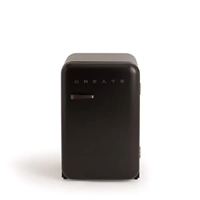 Imagen de CREATE / RETRO FRIDGE 83.5 BLACK/Frigorífico negro maneta negra 98W, bajo consumo, 2 estantes, regulador temperatura, botellero, 56x54x84cm
