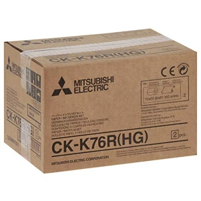 Imagen de Mitsubishi CK K 76 HG Set con cartucho de tinta sublimación y rollo papel