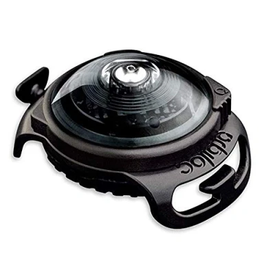 Imagen de Orbiloc Luz LED de Seguridad sólida Intermitente Dual para Hombre, Alta Visibilidad, Duradera, Resistente al Agua, a los Impactos, se Fija arneses y Collares, Oscuro, Talla única
