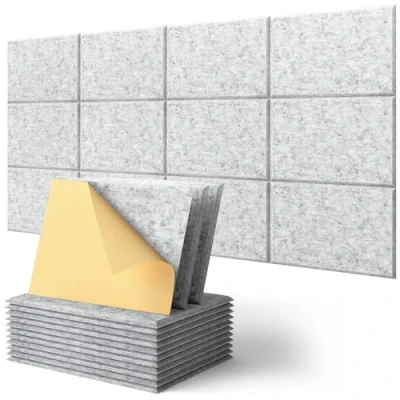 Imagen de Insonorizacion Acustica Pared Autoadhesivo, 12 Piezas Paneles Acústicos Decorativos, Alta Densidad para Tratamiento Acústico (30x40x0.9cm)