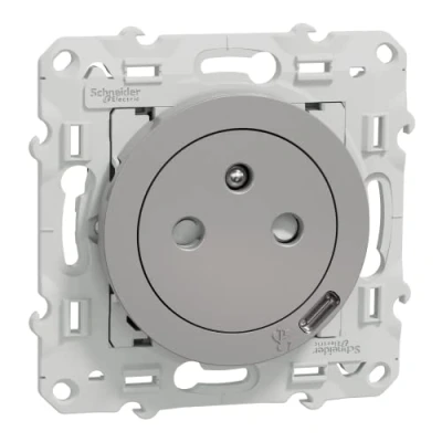 Imagen de Schneider Electric Odace Toma rasante + USB C10,5 W Aluminio S530089