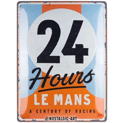 Imagen de Nostalgic Art Cartel metálico retro, 30 x 40 cm, 24h Le Mans A Century of Racing Idea de regalo para amantes del motor, metal, diseño vintage