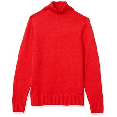 Imagen de Amazon Essentials Jersey de Manga Larga con Cuello Alto y Tacto Suave Hombre, Rojo, M