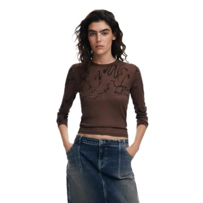 Imagen de Desigual Camiseta de manga larga, Mujer, Talla: XL, Black
