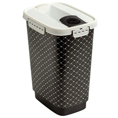 Imagen de Rotho Flo Recipiente de comida para mascotas 4,1 l con tapa, plástico alimentario (PP) sin BPA, negro, 4.1l (19.5 x 13.6 27.0 cm)