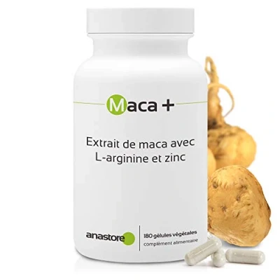 Imagen de maca + arginina y zinc * 461 mg / 180 cápsulas Extracto de titulado al 0.6% en macaeno macamida, L Energia, Vitalidad