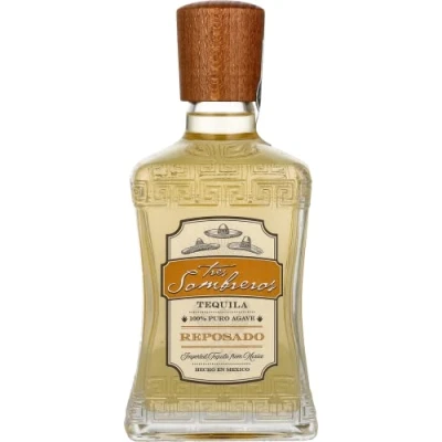 Imagen de Tres Sombreros Tequila Reposado 100% Puro Agave 38% Vol. 0,7l