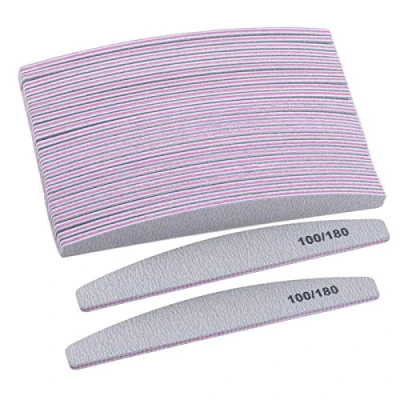 Imagen de Paquete de 25 limas uñas, herramientas manicura doble cara, gruesas y lavables (100/180)