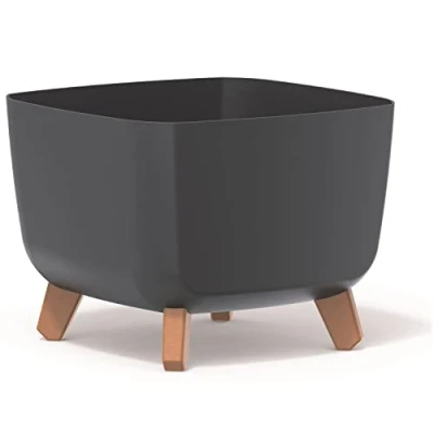 Imagen de Prosperplast Gracia Square Maceta Cuadrada con Patas Desmontables, Incluye Inserto para Interior y Exterior, plástico, Resistente a los Rayos UV, 29
