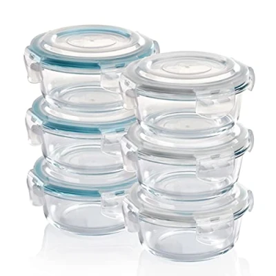 Imagen de Grizzly Contenedores de Almacenamiento Vidrio para Alimentos 6 x 400 ml retondo
