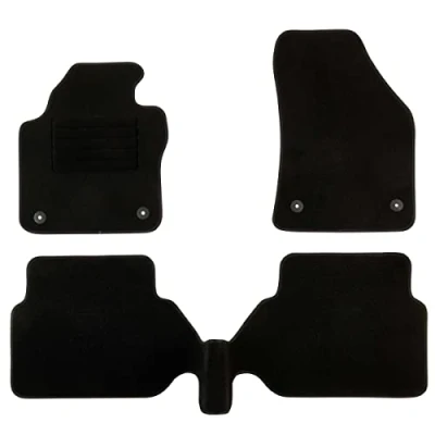 Imagen de DBS 1763215 Alfombrillas de coche A medida para 3 uds. Antideslizante Moqueta en negro 900 g/m² Aspecto terciopelo Modelo Star
