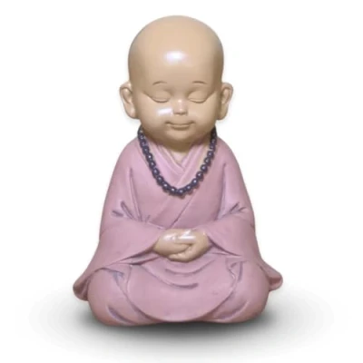 Imagen de Estatuilla Baby Buddha SB4 Decoración Zen y Feng Shui para Crear un Ambiente Relajante Idea de Regalo Amuleto Altura: 10 cm Color: Beige Rosa Viejo Zen&#039;Light