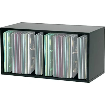 Imagen de Glorious Record Box black 230 tiene capacidad para discos de 12&#039;&#039;, con pared divisoria, apilables otras cajas Glorious, negro
