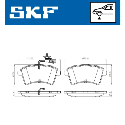Imagen de SKF VKBP 80326 E Juego de pastillas freno con contacto avisador desgaste